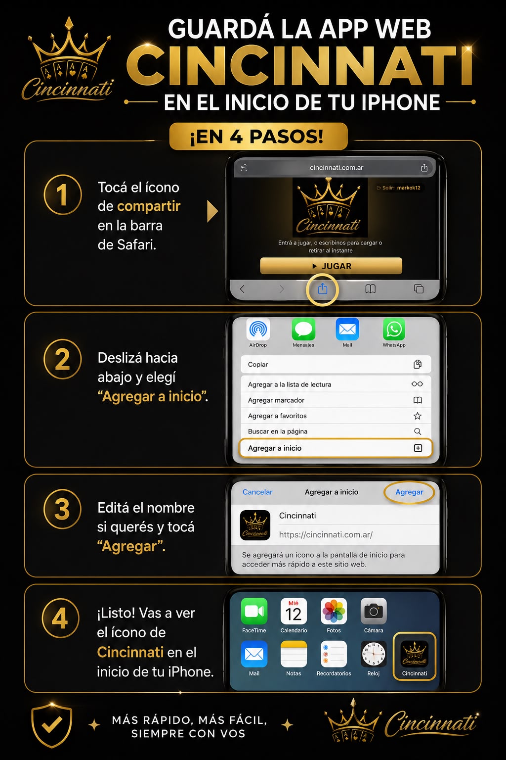 Guardá la app en el inicio de tu iPhone en 4 pasos
